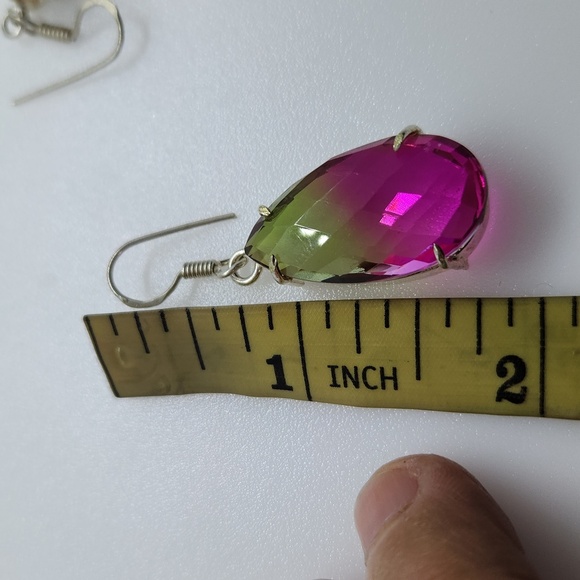Nwot! Watermelon quartz earrings sterling - Picture 7 of 8